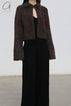 SWAYING/KNIT velvet small lapel jacket SW23AW1T72 coffee